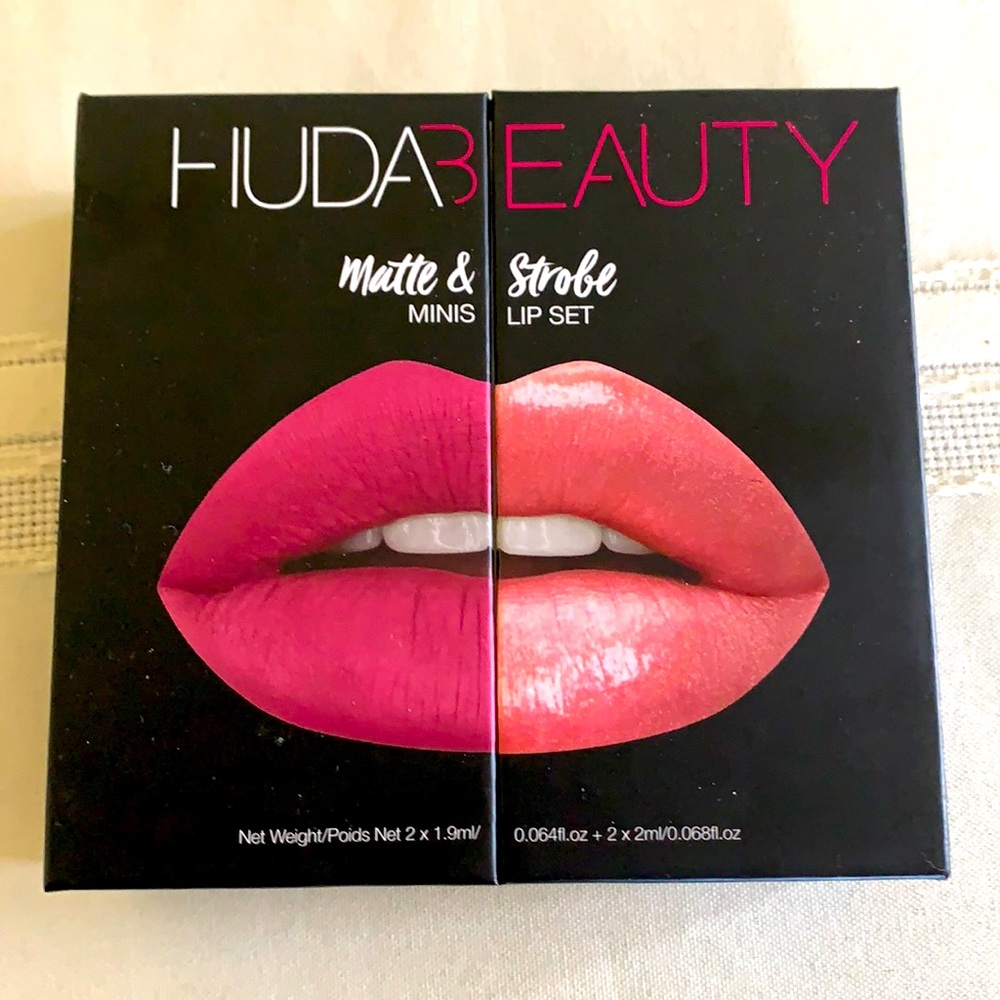 NWT. Huda Beauty: Matte & Strobe Minis Lip Set